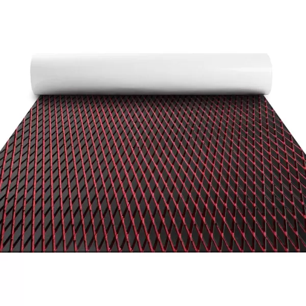 FOCEAN Boat Flooring  EVA Foam Boat Decking  Marine Flooring Marine Mats for Boats RV Yacht Kayak 945quotx 472quot236quot157quotBlack  Red Lines