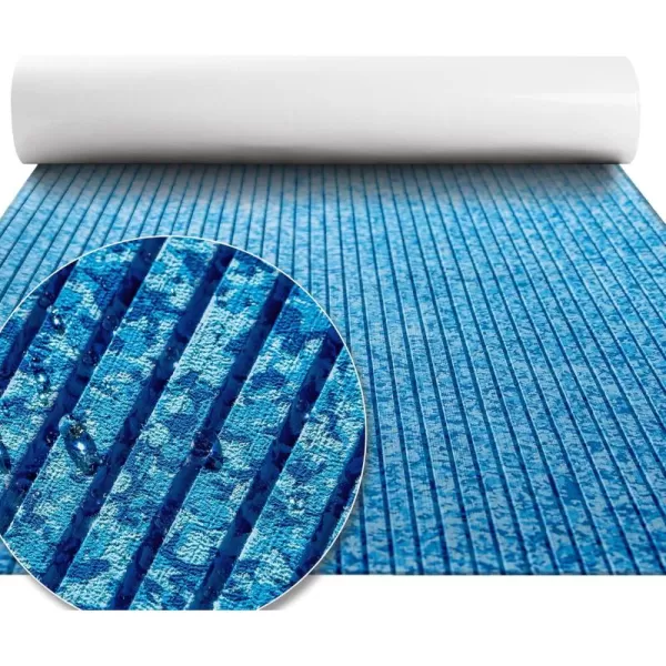 FOCEAN Boat Flooring EVA Foam Boat Decking Marine Flooring Camo Brushed NonSlip SelfAdhesive Marine Mats for Boats Yacht Kayak RV Swimming Pool 945quot x472quot 236quot157quotBlue Camo