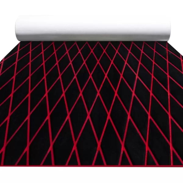 FOCEAN Boat Flooring EVA Foam Boat Decking Marine Mat NonSlip SelfAdhesive Flooring Sheet for Motorboat Kayak Surfboard Garden Flooring Swimming Pools 945x 157 Dark Brown with Black LinesBlack With Red Lines