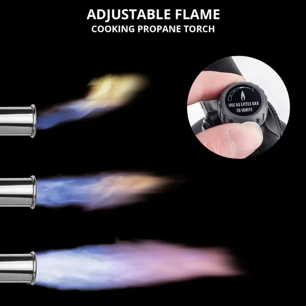 imageSondiko Powerful Grill ampamp Cooking Propane Torch L8010 Sous Vide Campfire Starter Adjustable Wood Torch Burner for Searing Steak BBQ WeldingBlack Grey Propane Tank Not IncludedBlack