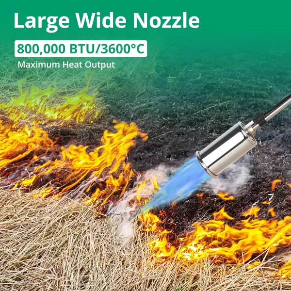 imageSondiko Propane Torch Weed Burner High Output 1200000 BTU Weed Torch Flamethrower Heavy Duty Blow Torch with Flame Control and Turbo Trigger Push Button Igniter For Garden Wood Ice Snow RoadBlack  Silver