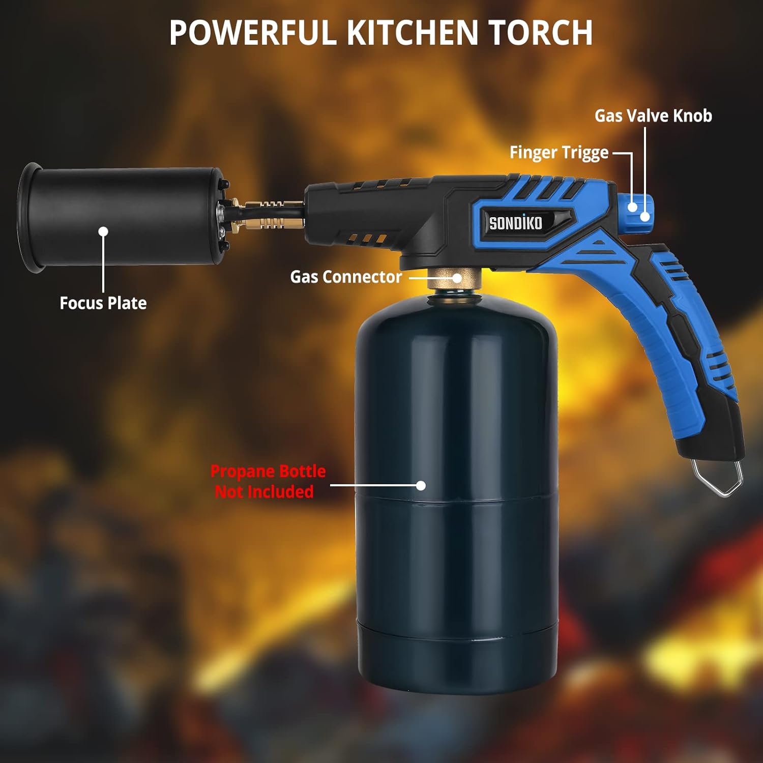 Sondiko Powerful Propane Torch Cooking Torch Flame Thrower Fire Gun 
