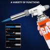 imageSondiko Dual Flame Mode Butane Torch Head S516 Professional Grilling Tool with Adjustable Flame Reverse Use for BBQ Soldering CharcoalampampCampfire Torch LighterFuel Not IncludedGraywhite