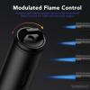 imageSondiko Torch Lighters Refillable Butane Lighter with Adjustable Jet Flame Metal Shell Transparent Fuel Window Butane Nozzle Adapter Kit for Candle Grill BBQ FireworksPremium Torch Lighter Kit