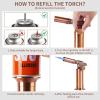imageSondiko Butane Torch and Fuel Refill S801 2 with 175 ml Gas Included Kitchen Torch Lighter Blow Torch with butane refill for BBQ Creme Brulee