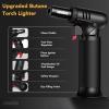 imageSondiko Butane Torch with Fuel Gauge S907 Refillable Soldering Torch Lighter with Adjustable Flame for Welding Resin Art Industrial PinkampampBlackButane Gas Not IncludedBlack