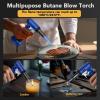 imageSondiko Butane Torch with Fuel Gauge S907 Refillable Soldering Torch Lighter with Adjustable Flame for Welding Resin Art Industrial PinkampampBlackButane Gas Not IncludedRed  Black