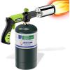 imageSondiko Powerful Grill ampamp Cooking Propane Torch L8010 with Gas Cylinder Stand Base Sous Vide Campfire Starter Adjustable Wood Torch Burner for Searing Steak BBQ Welding Propane Tank Not IncludedGreen  Black