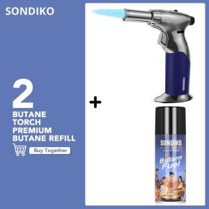 imageSondiko Blow Torch with Butane Included Premium Fuel Refill and Butane Torch S529 Kit Refillable Kitchen Torch with Butane Fuel Refill for Men Unique Soldering Cooking