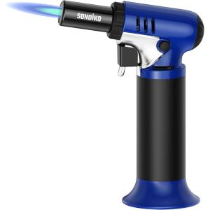 imageSondiko Butane Torch with Fuel Gauge S907 Refillable Soldering Torch Lighter with Adjustable Flame for Welding Resin Art Industrial PinkampampBlackButane Gas Not IncludedRed  Black