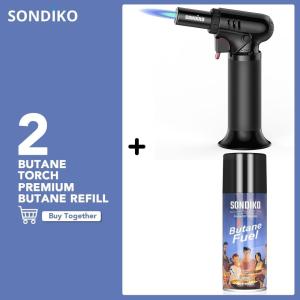 imageSondiko Kitchen Torch with Butane Included Premium Fuel Refill and Butane Torch S907 Kit