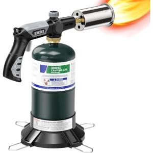 imageSondiko Powerful Grill ampamp Cooking Propane Torch L8010 with Gas Cylinder Stand Base Sous Vide Campfire Starter Adjustable Wood Torch Burner for Searing Steak BBQ Welding Propane Tank Not IncludedWith Cylinder Stand Base