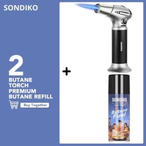 imageSondiko Blow Torch with Butane Included Premium Fuel Refill and Butane Torch S901 Kit Refillable Kitchen Torch with Butane Fuel Refill for Men Unique Soldering Cooking