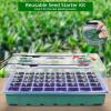 imageSondiko Seed Starter Tray with Grow Light Intelligent Display Digital Controller 80 Cells Seed Starter Kit with Humidity Dome Adjustable Brightness Indoor Plants Germination Kit2 PackMedium Size