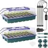 imageSondiko Seed Starter Tray with Grow Light Intelligent Display Digital Controller 80 Cells Seed Starter Kit with Humidity Dome Adjustable Brightness Indoor Plants Germination Kit2 PackMedium Size