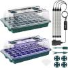 imageSondiko Seed Starter Tray with Grow Light Intelligent Display Digital Controller 80 Cells Seed Starter Kit with Humidity Dome Adjustable Brightness Indoor Plants Germination Kit2 PackMedium