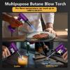 imageSondiko Butane Torch with Fuel Gauge S907 2 Pack Refillable Soldering Torch Lighter with Adjustable Flame for Welding Resin Art IndustrialButane Gas Not IncludedPink  Black