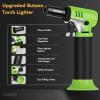 imageSondiko Butane Torch with Fuel Gauge S907 2 Pack Refillable Soldering Torch Lighter with Adjustable Flame for Welding Resin Art IndustrialButane Gas Not IncludedGreen  Black