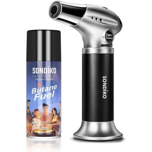 imageSondiko Butane Torch With Butane included S901 with 175 ml Gas Included Kitchen Torch Lighter Blow Torch with butane refill for BBQ Creme Brulee Baking