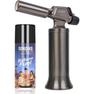 imageSondiko Kitchen Torch with Butane Included S1513 with 175 ml Gas Included Butane Torch Lighter Blow Torch with butane refill for BBQ Creme Brulee Baking