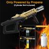 imageSondiko Powerful Cooking Propane Torch Head Culinary Torch Campfire Starter Adjustable Weed Torch Burner for Searing Steak BBQ Welding Gold ampamp Black Propane Tank Not IncludedGold  Black