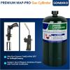 imageSondiko Propane Tank 2 Pack High Purity 1LB Propane Cylinder Tank 16 oz Factory Prefilled and DOT Compliant Premium Propane to Broil Sous Vide for Welding Brazing Soldering2 Pack