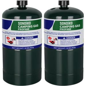 imageSondiko Propane Tank 2 Pack High Purity 1LB Propane Cylinder Tank 16 oz Factory Prefilled and DOT Compliant Premium Propane to Broil Sous Vide for Welding Brazing Soldering2 Pack