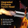 imageSondiko Powerful Cooking Propane Torch Gun Culinary Torch Campfire Starter Adjustable Weed Torch Burner for Searing Steak BBQ Welding Gray ampamp Black Propane Tank Not IncludedGray  Black