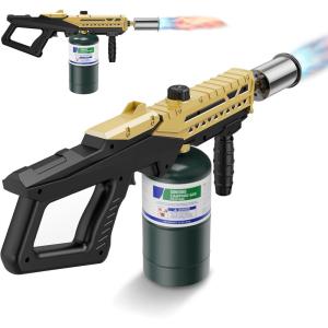 imageSondiko Powerful Cooking Propane Torch Gun Culinary Torch Campfire Starter Adjustable Weed Torch Burner for Searing Steak BBQ Welding Gray ampamp Black Propane Tank Not IncludedGold  Black
