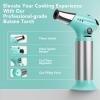 imageSondiko Blow Torch Refillable Butane Torch Lighter with Adjustable Flame for Creme Brulee DIY Creme Brulee BBQ and Baking Butane Gas Not Included 2 PackBlue and Silver 2 Pack
