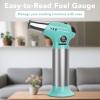 imageSondiko Blow Torch Refillable Butane Torch Lighter with Adjustable Flame for Creme Brulee DIY Creme Brulee BBQ and Baking Butane Gas Not Included 2 PackBlue and Silver 2 Pack