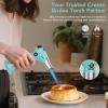 imageSondiko Blow Torch Refillable Butane Torch Lighter with Adjustable Flame for Creme Brulee DIY Creme Brulee BBQ and Baking Butane Gas Not Included 2 PackBlue and Silver
