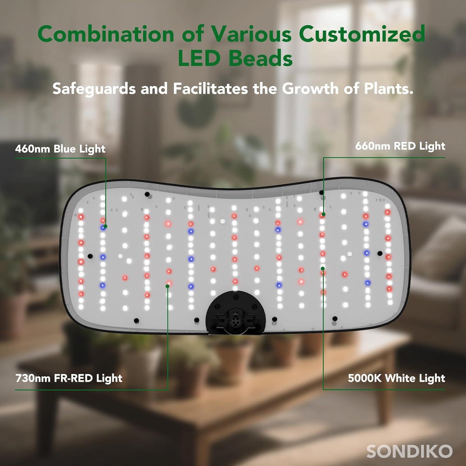 imageSondiko Hydroponics Growing System Kit with Atomization Technology Indoor Garden kit with 48W LED Grow Light Quiet Water Pump Automatic Timer Height Adjustable 5L Large Tank Plant Germination KitLagre