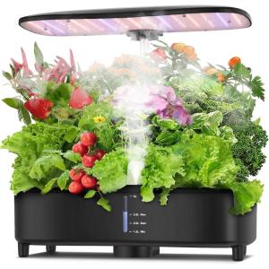 imageSondiko Hydroponics Growing System Kit with Atomization Technology Indoor Garden kit with 48W LED Grow Light Quiet Water Pump Automatic Timer Height Adjustable 5L Large Tank Plant Germination KitLagre