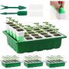 imageSondiko Seed Starter Tray with Soft Silicone Cells 48Cell Reusable Seed Trays Seed Starter Kit 4 Pack Seedling Starter Trays with Humidity Dome Base Mini Greenhouse Germination Kit4 Pack