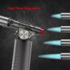 imageSondiko Metal Big Flame Torch Refillable Blow Torch Lighter Butane Torch Lighter with Adjustable Flame Safety Lock for Cooking BBQ Butane Gas not Included Gray with Red