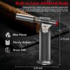 imageSondiko Metal Big Flame Torch Refillable Blow Torch Lighter Butane Torch Lighter with Adjustable Flame Safety Lock for Cooking BBQ Butane Gas not Included Gray with Red