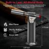 imageSondiko Metal Big Flame Torch Refillable Blow Torch Lighter Butane Torch Lighter with Adjustable Flame Safety Lock for Cooking BBQ Butane Gas not Included Gray with Red