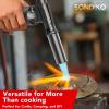 imageSondiko Metal Big Flame Torch Refillable Blow Torch Lighter Butane Torch Lighter with Adjustable Flame Safety Lock for Cooking BBQ Butane Gas not Included Gray with Red