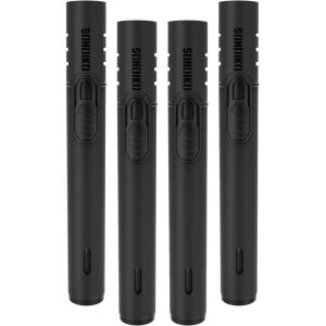 imageSondiko Torch Lighters Refillable Butane Lighter with Adjustable Jet Flame Metal Shell Butane Nozzle Adapter Kit for Candle Grill BBQ Fireworks 4 Pack Black