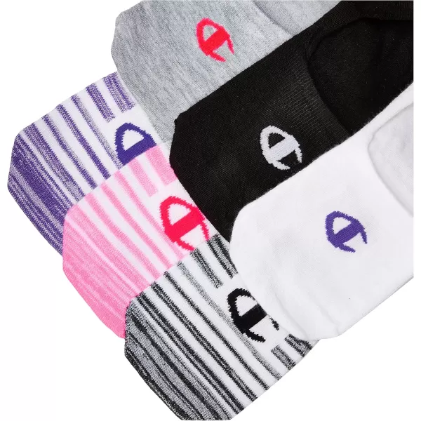 imageChampion Womens Invisible Liner Pack of 6BlackWhite Stripes