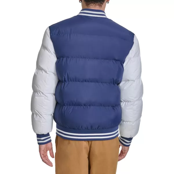 imageChampion Mens Varsity Bomber Puffer JacketNavyWhite