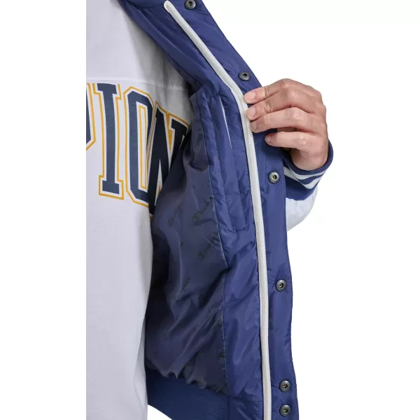 imageChampion Mens Varsity Bomber Puffer JacketNavyWhite