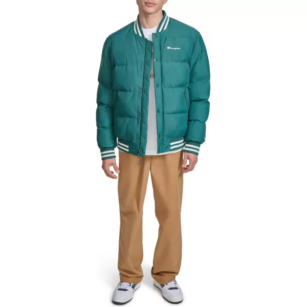 imageChampion Mens Varsity Bomber Puffer JacketRainforest