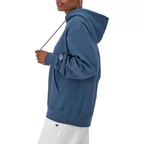 imageChampion Womens Hoodie Reverse Weave Heavyweight Fleece Sweatshirt For Men and WomenMetallic Teal Left Chest C