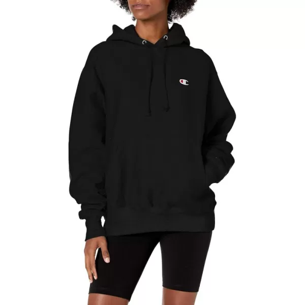 imageChampion Womens Hoodie Reverse Weave Heavyweight Fleece Sweatshirt For Men and WomenBlack Left Chest C