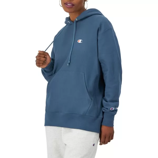 imageChampion Womens Hoodie Reverse Weave Heavyweight Fleece Sweatshirt For Men and WomenMetallic Teal Left Chest C