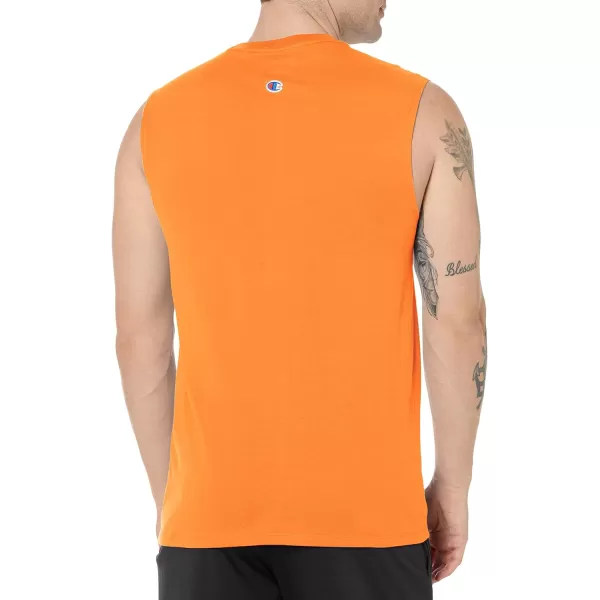 imageChampion Mens Big and Tall Sleeveless Tank Top ShirtsCapri Orange Script