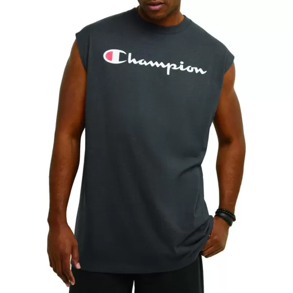 imageChampion Mens Big and Tall Sleeveless Tank Top ShirtsGranite Heather Script