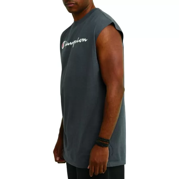 imageChampion Mens Big and Tall Sleeveless Tank Top ShirtsGranite Heather Script